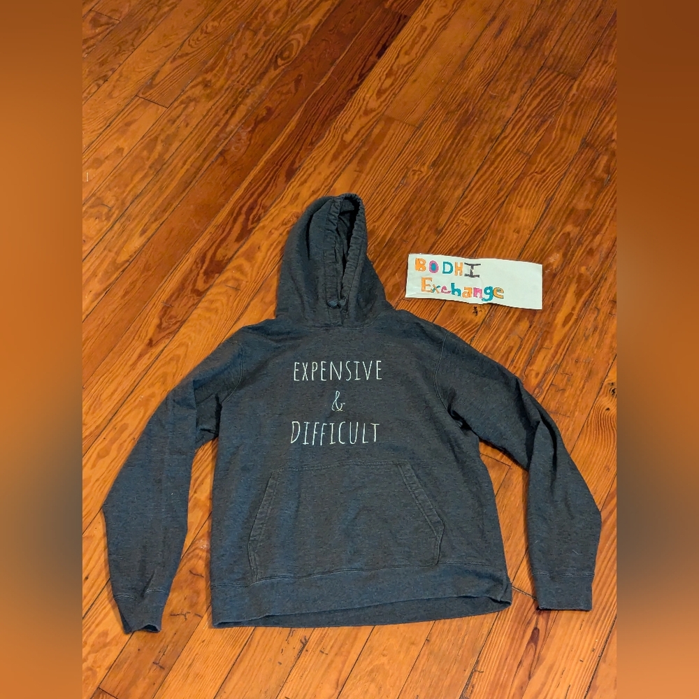 Gildan Charcoal Hoodie with White Print
